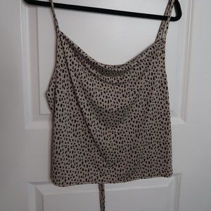 BOOHOO Tie Back Animal Print Tank